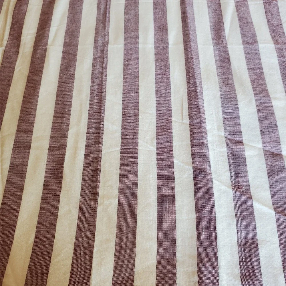 TRS Burgundy Cream Striped Cotton beachThrow Blanket/towel Tassel Fringe 50x66